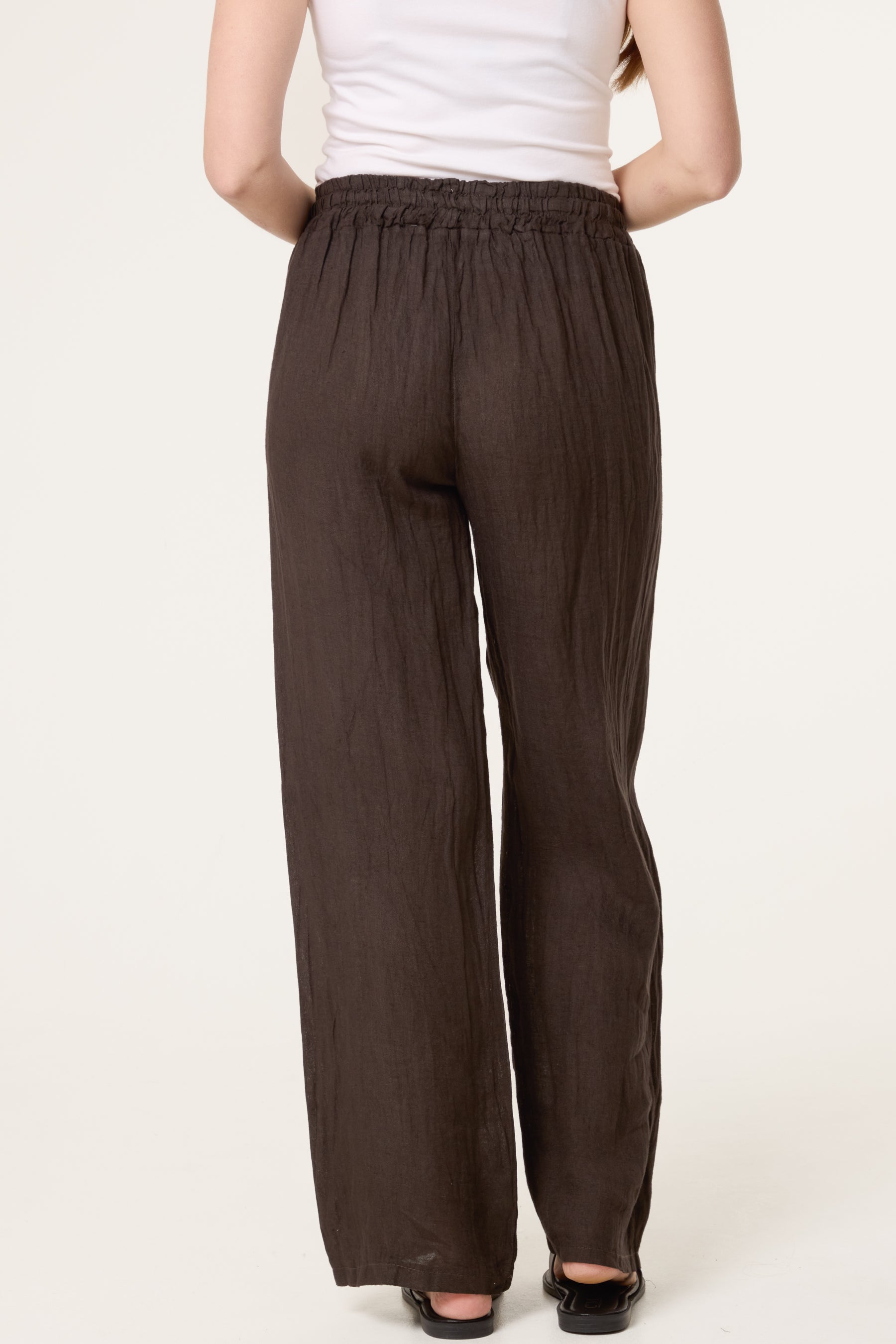 Pure Linen Wide Leg Trousers