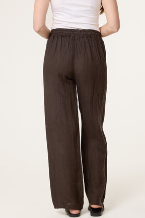 Pure Linen Wide Leg Trousers