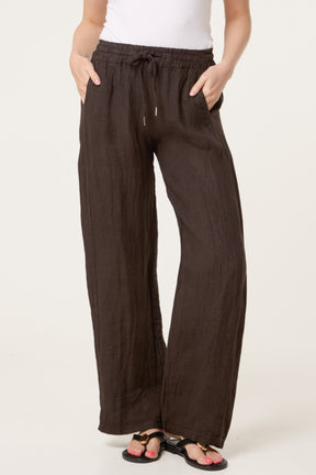 Pure Linen Wide Leg Trousers