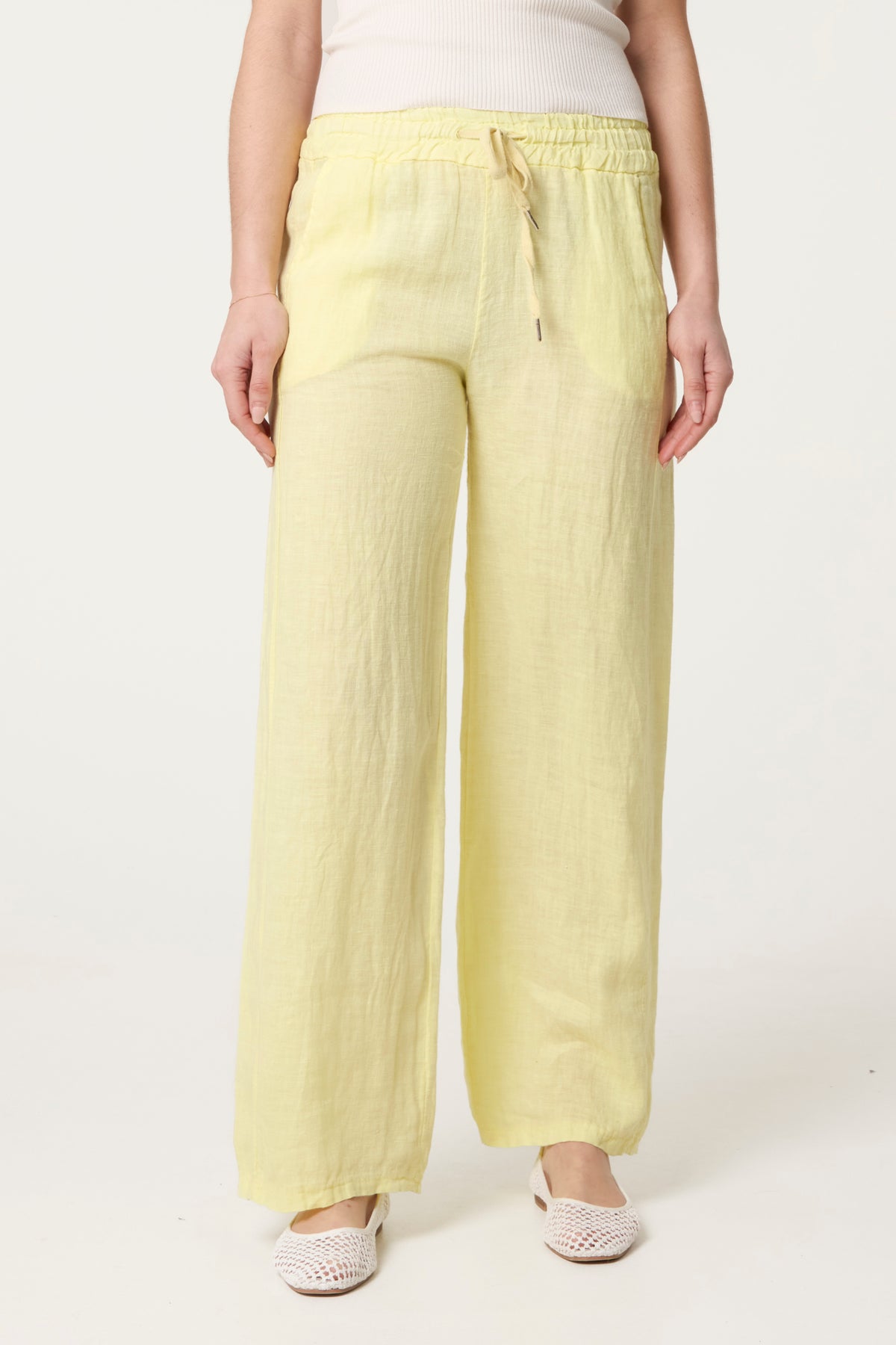 Pure Linen Wide Leg Trousers