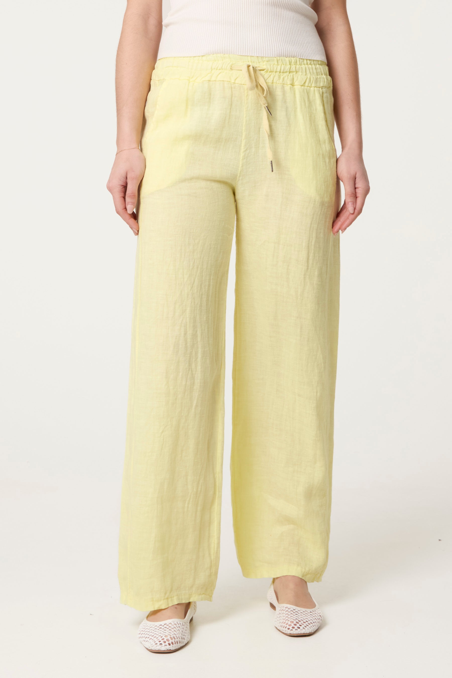 Pure Linen Wide Leg Trousers
