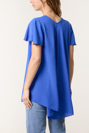 Necklace V-Neck Angel Sleeve Top