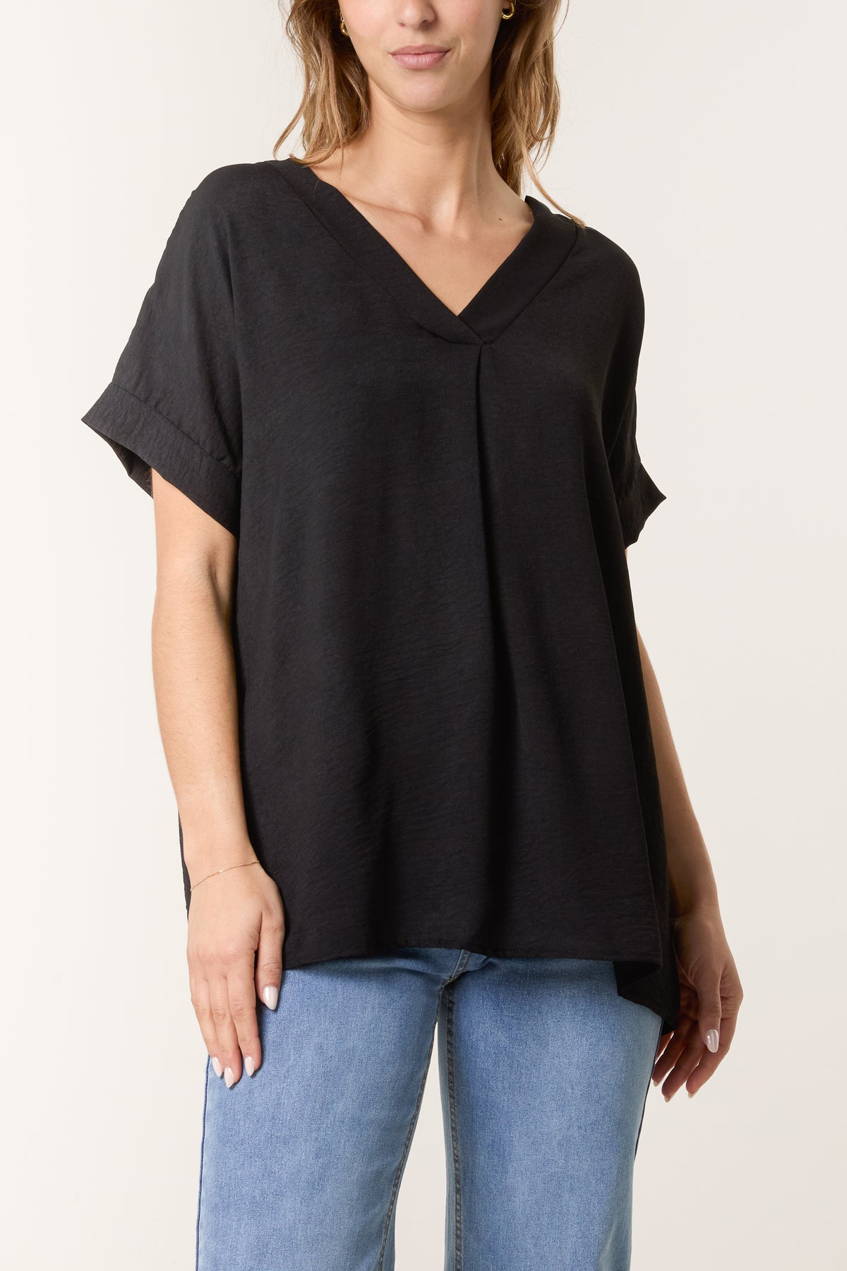 Floaty V-Neck Short Sleeve Top