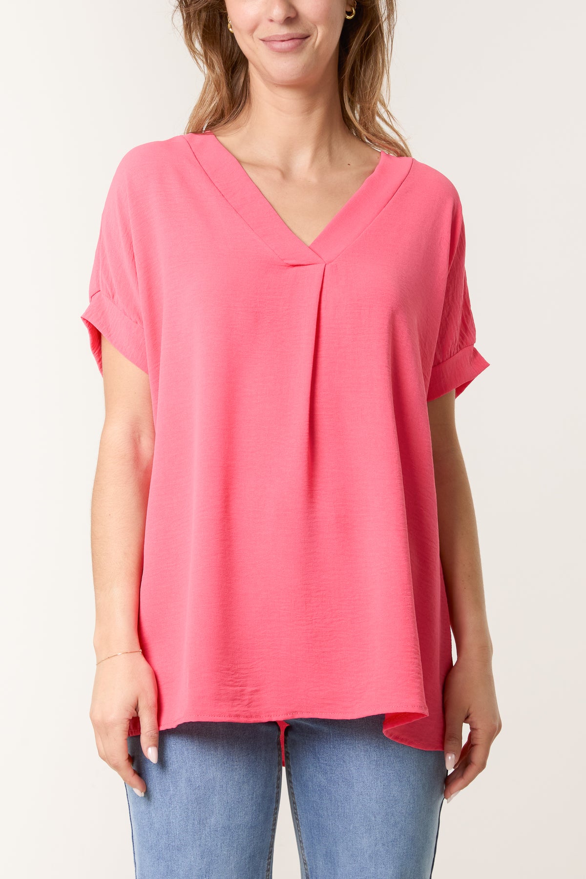 Floaty V-Neck Short Sleeve Top