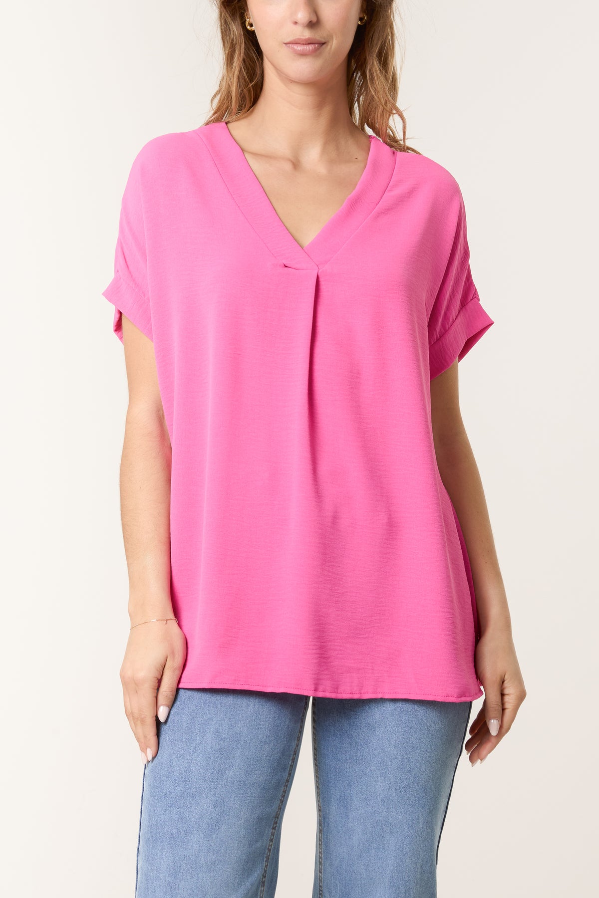 Floaty V-Neck Short Sleeve Top