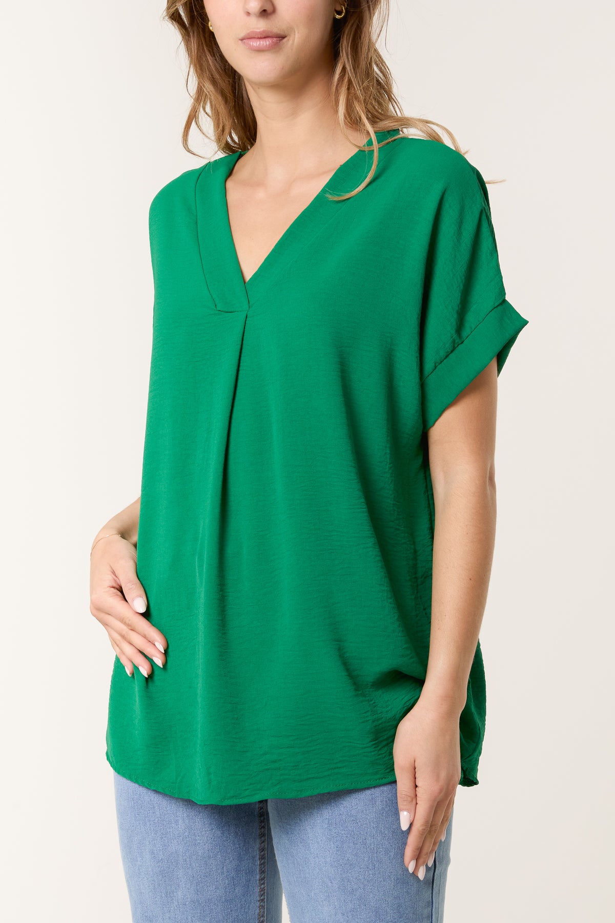 Floaty V-Neck Short Sleeve Top