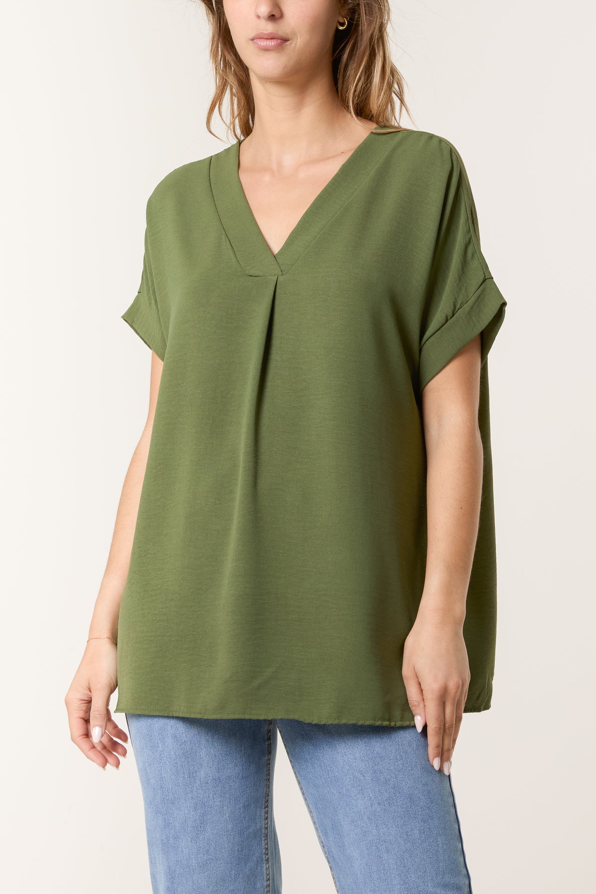 Floaty V-Neck Short Sleeve Top