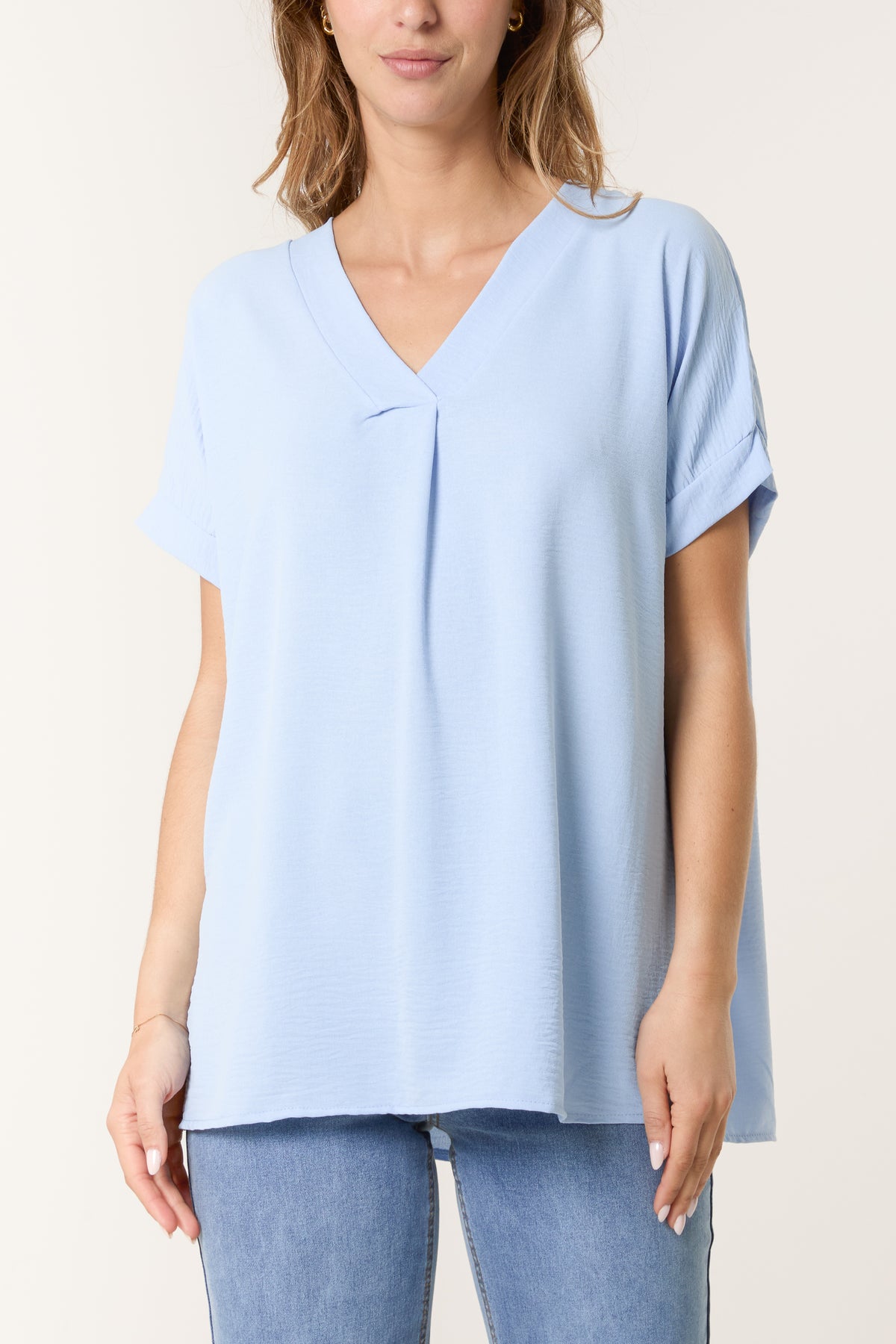 Floaty V-Neck Short Sleeve Top