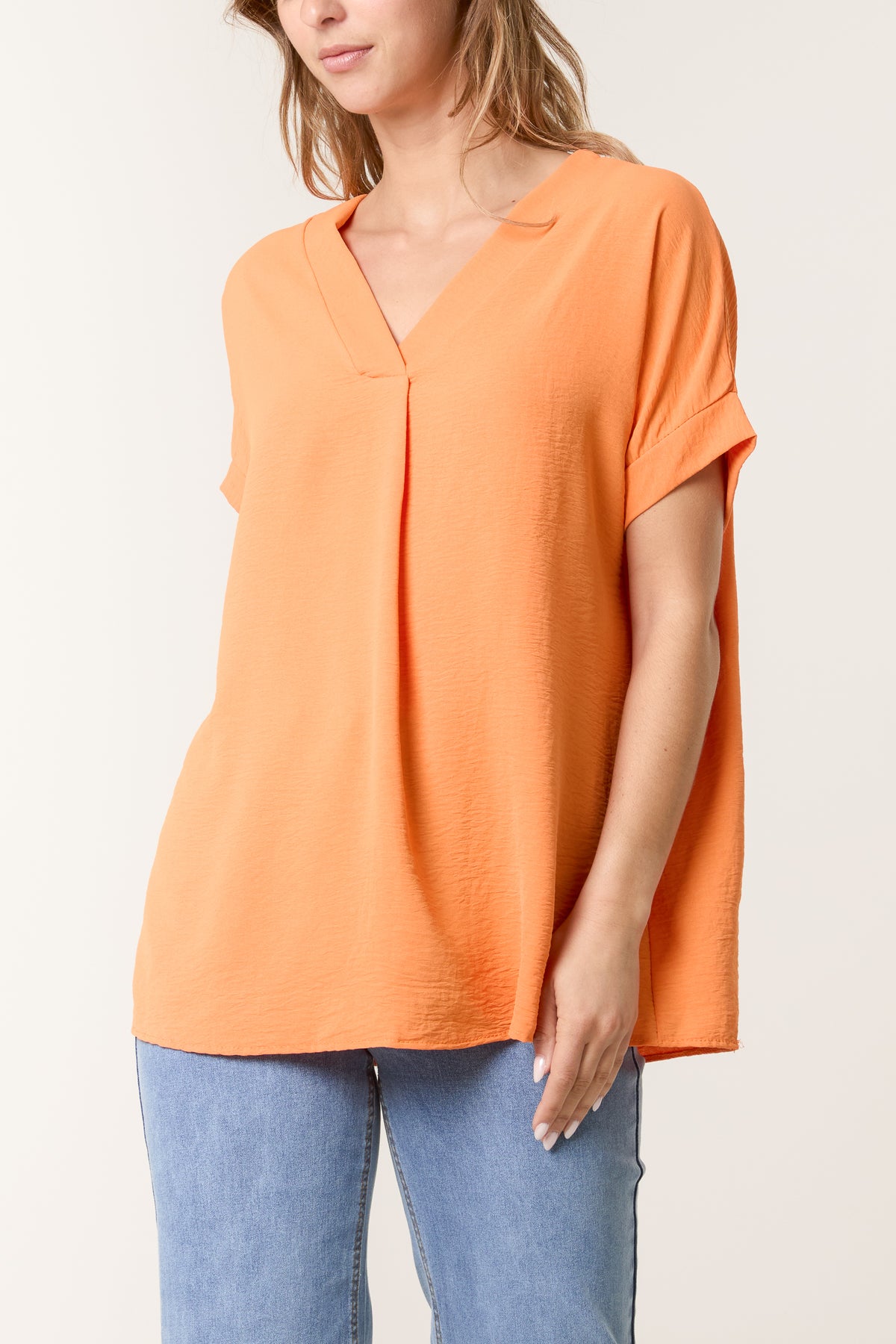 Floaty V-Neck Short Sleeve Top