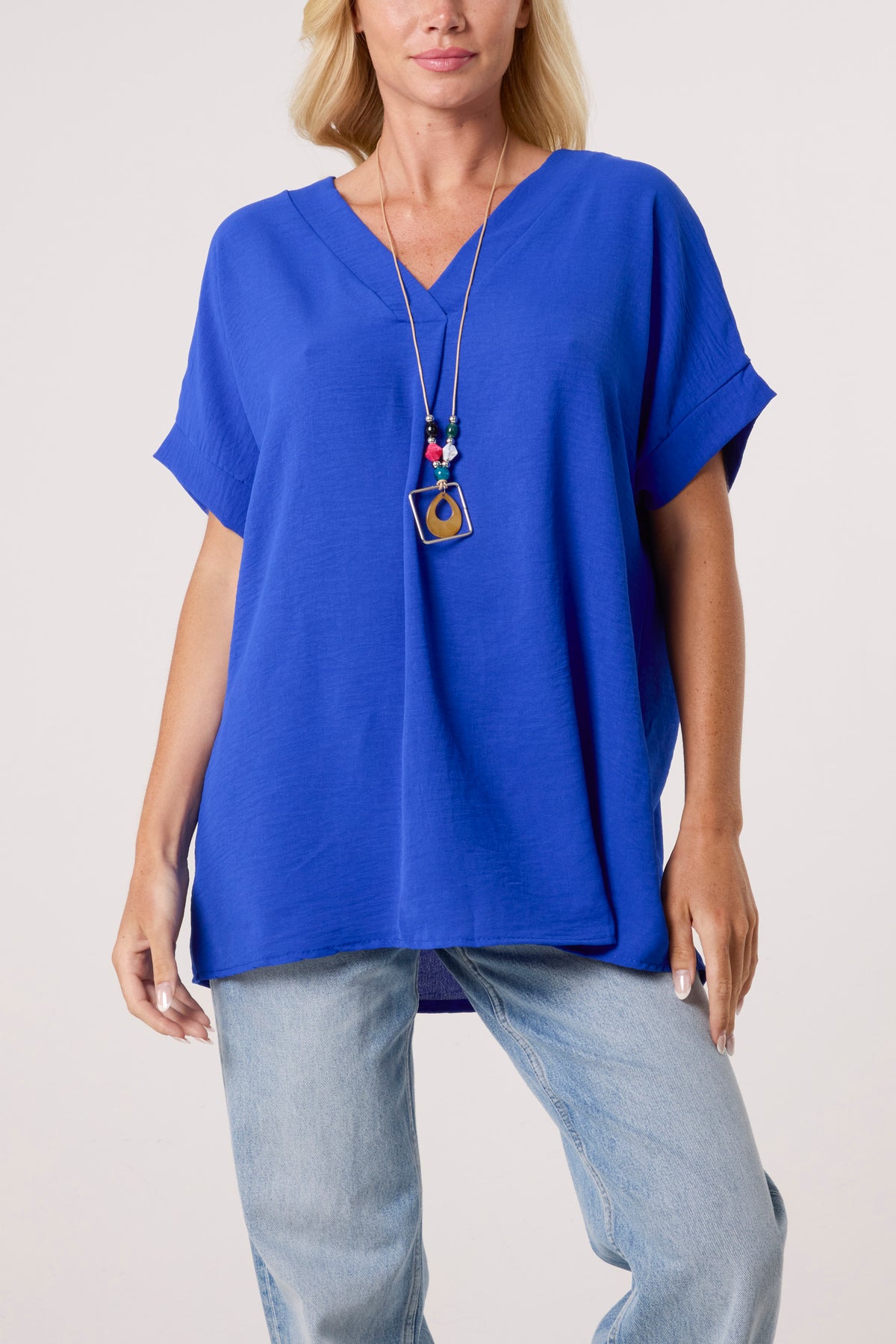 Floaty V-Neck Short Sleeve Top