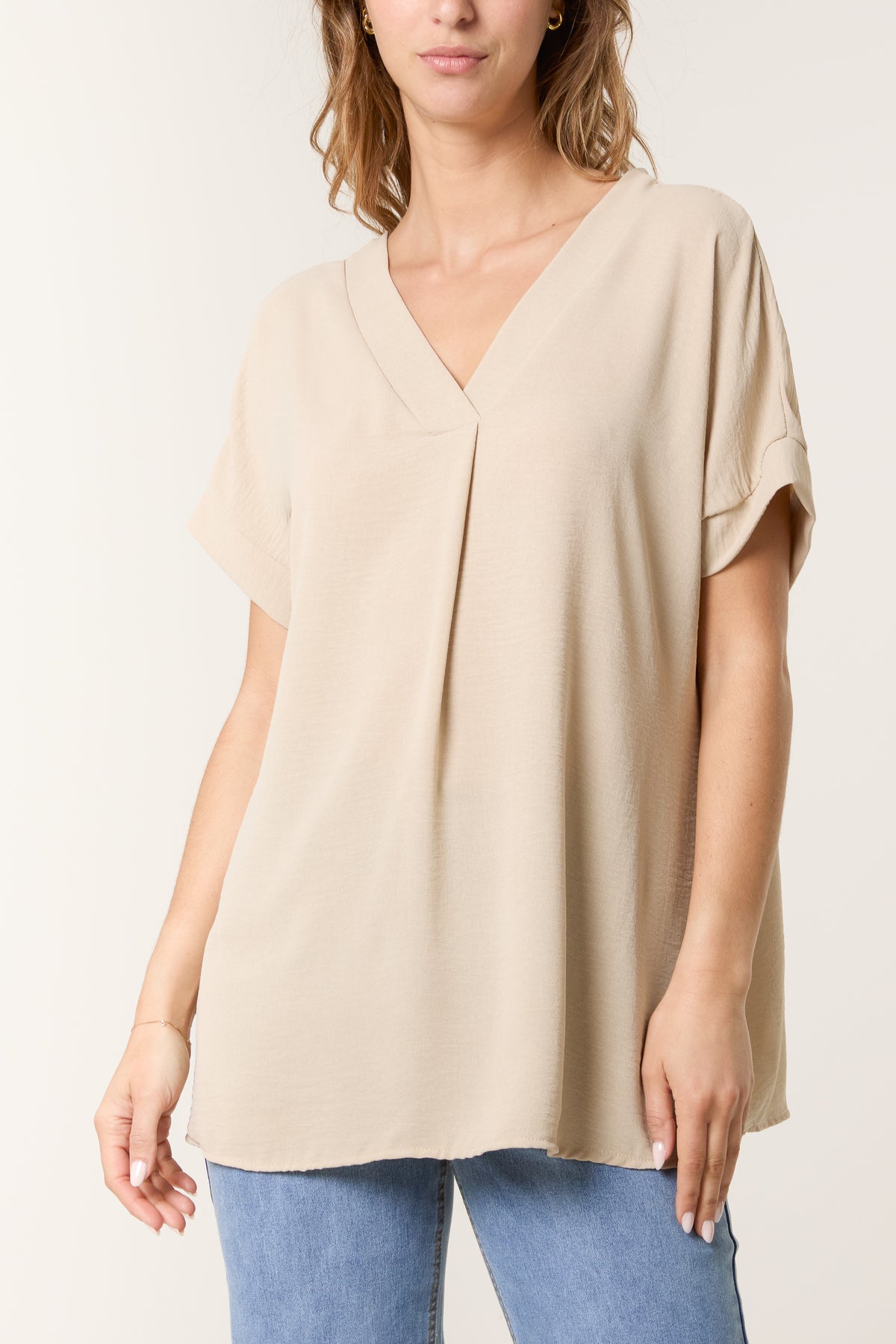 Floaty V-Neck Short Sleeve Top