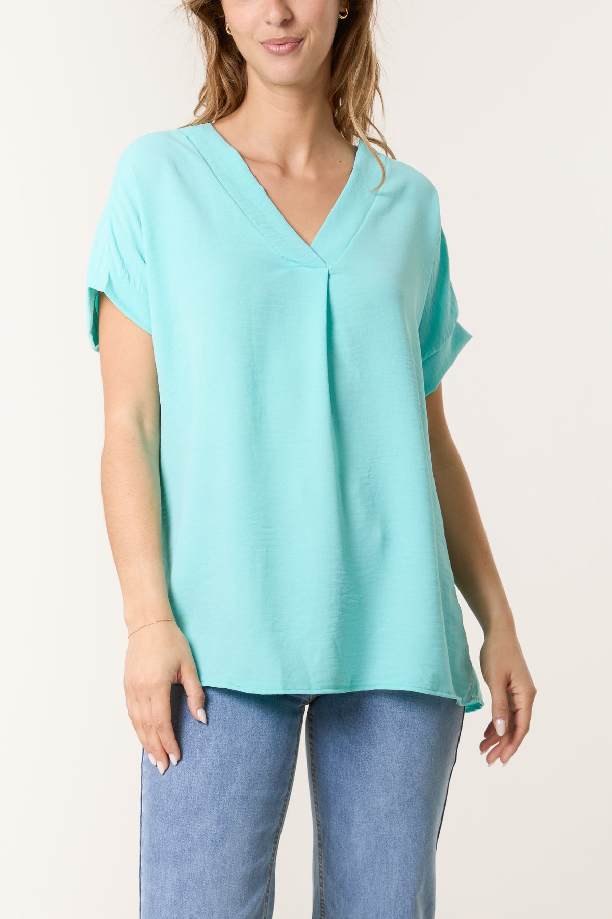 Floaty V-Neck Short Sleeve Top