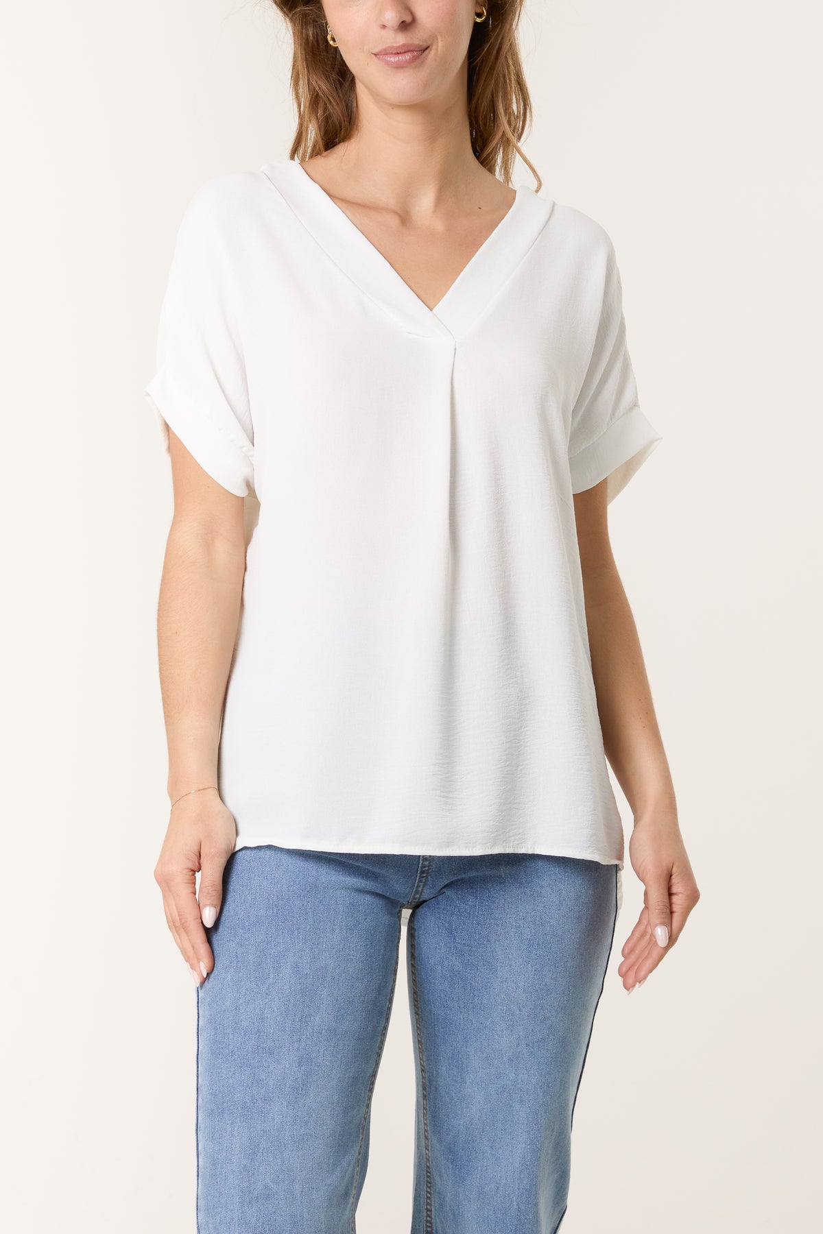 Floaty V-Neck Short Sleeve Top