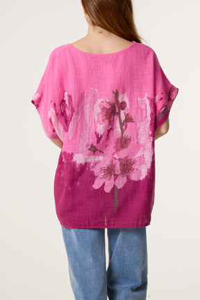 Necklace Flower Watercolour Cotton Top