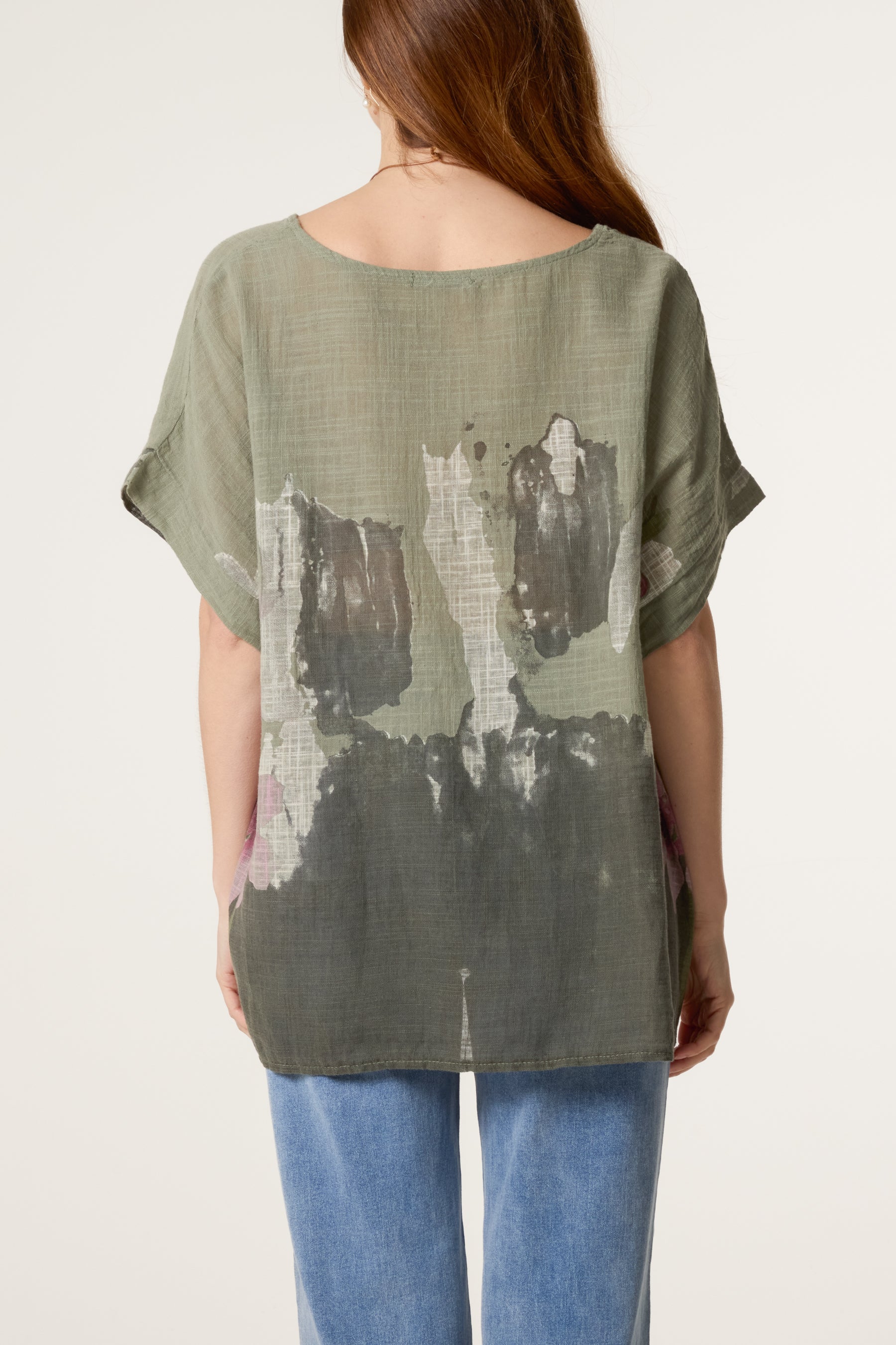 Necklace Flower Watercolour Cotton Top