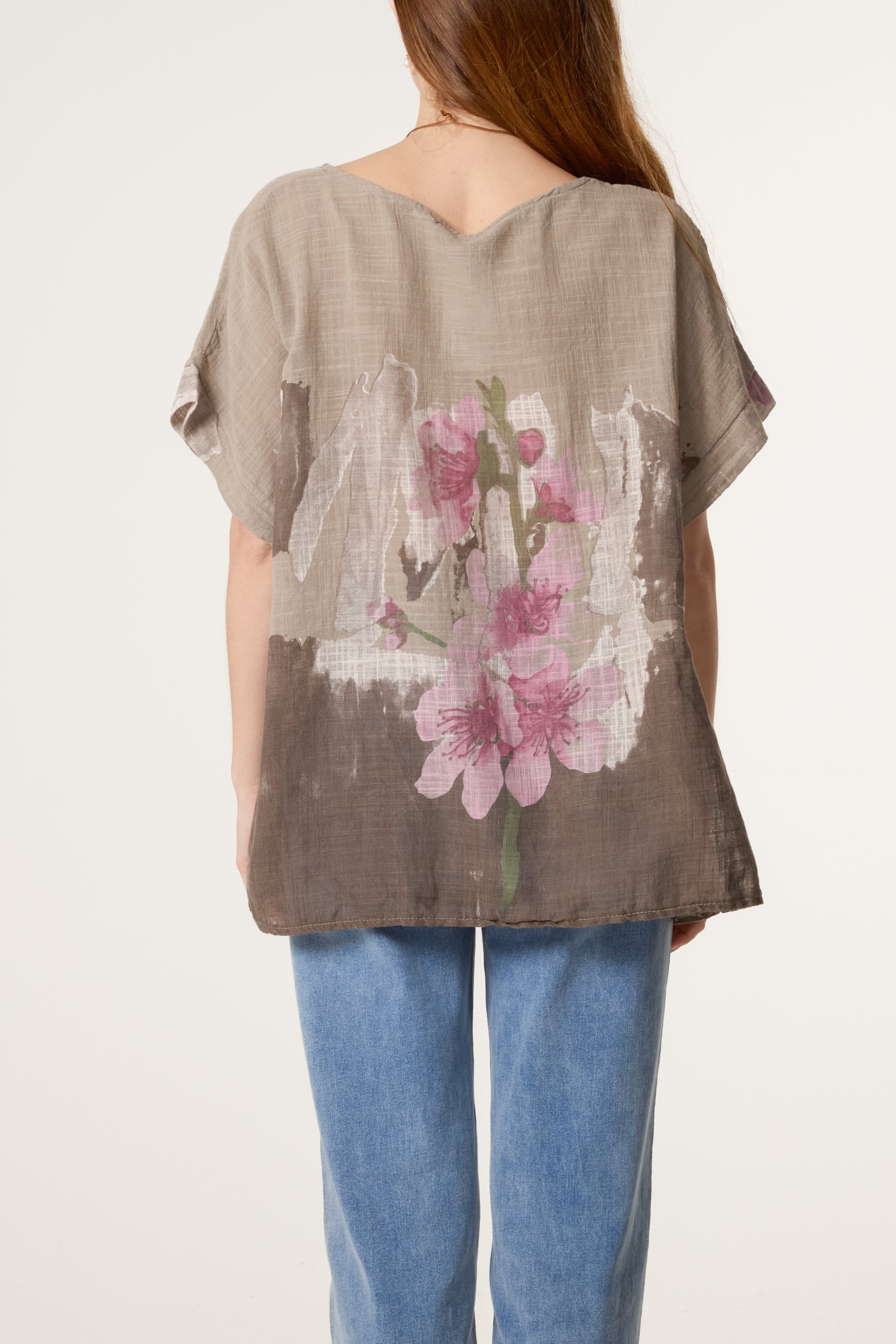 Necklace Flower Watercolour Cotton Top