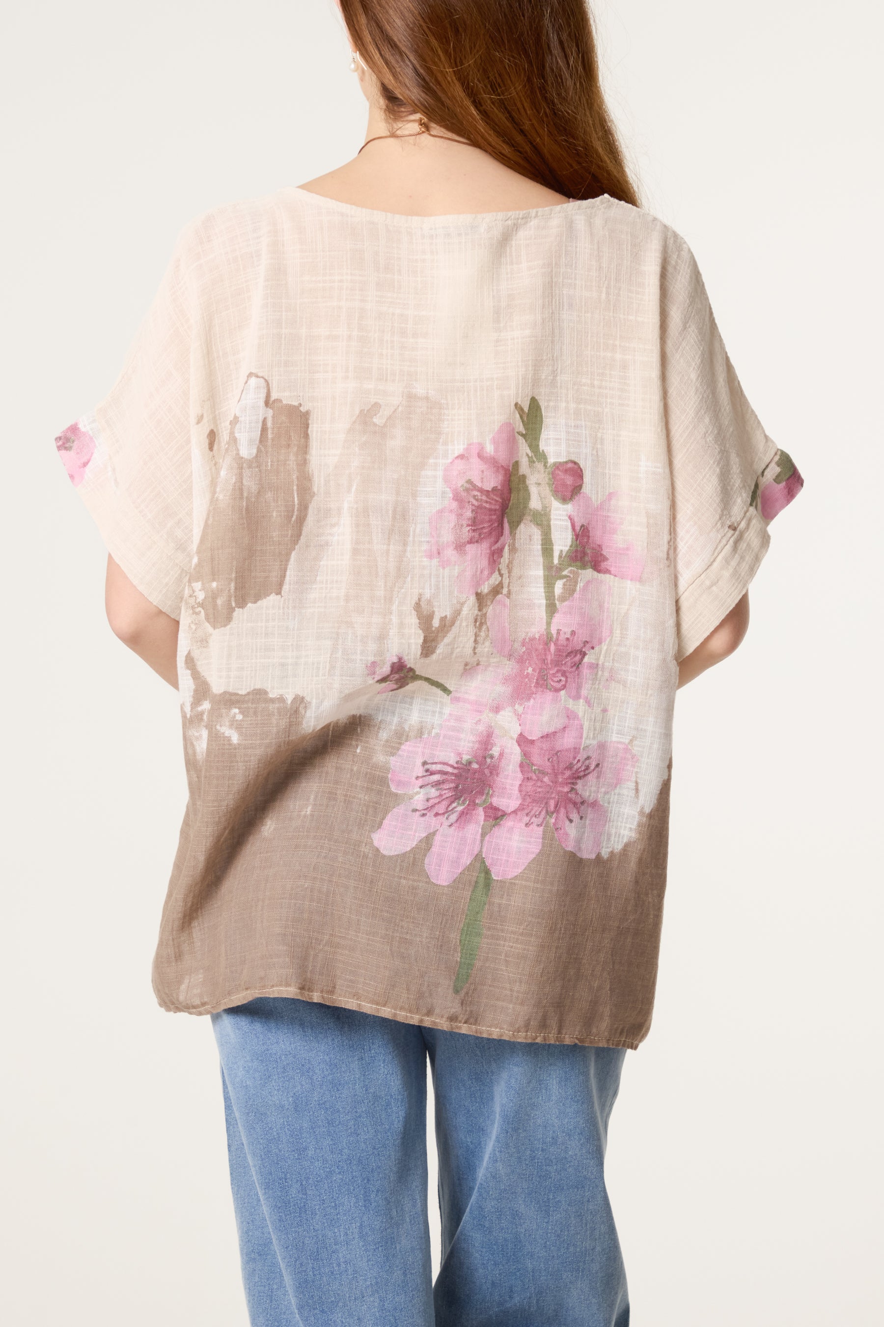 Necklace Flower Watercolour Cotton Top