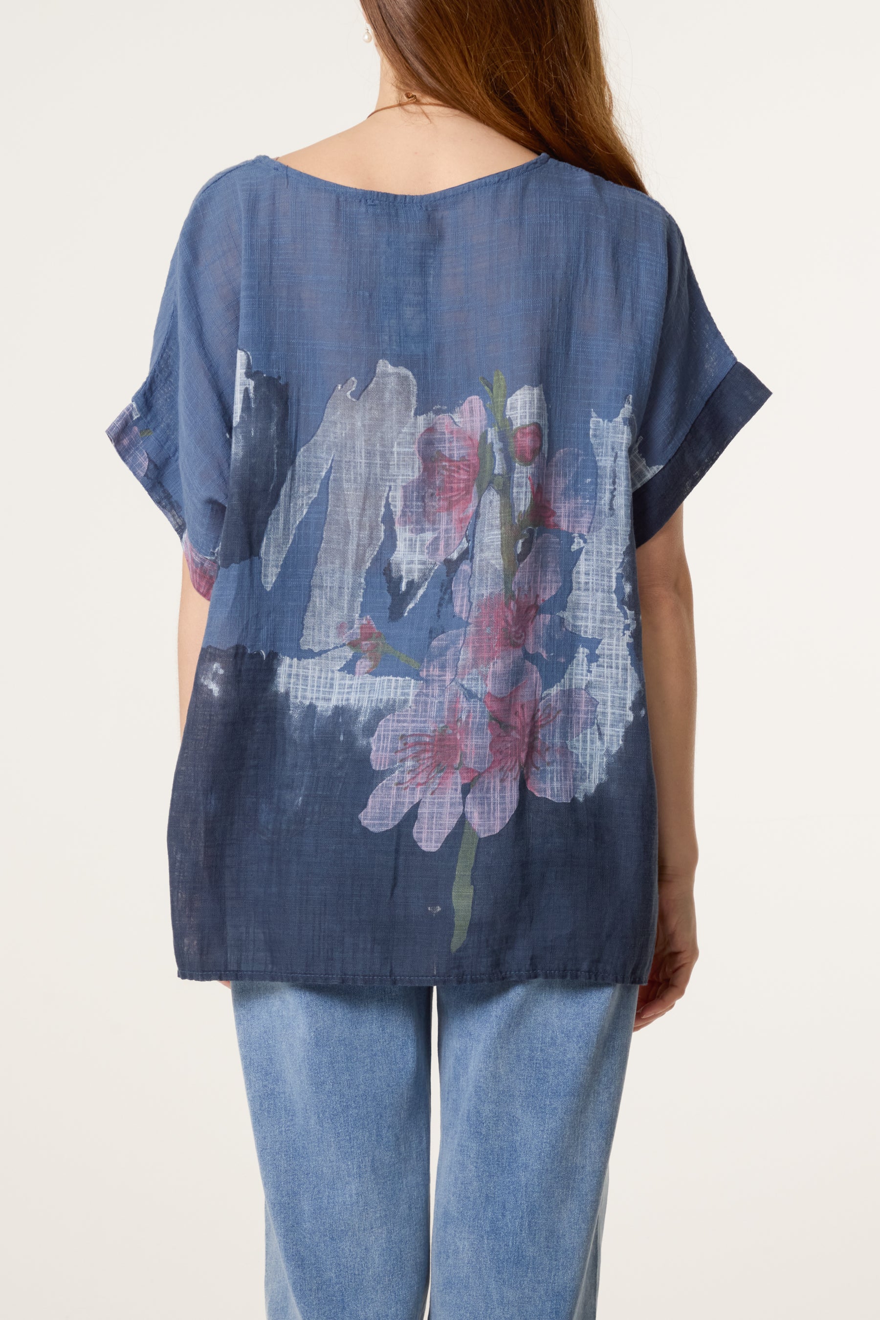 Necklace Flower Watercolour Cotton Top