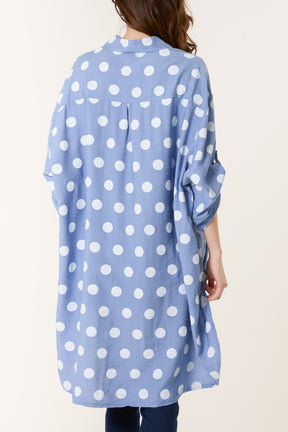 Polka Dot High Low Shirt