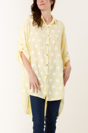 Polka Dot High Low Shirt