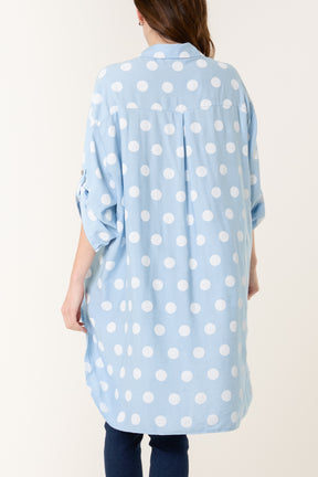 Polka Dot High Low Shirt