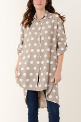 Polka Dot High Low Shirt