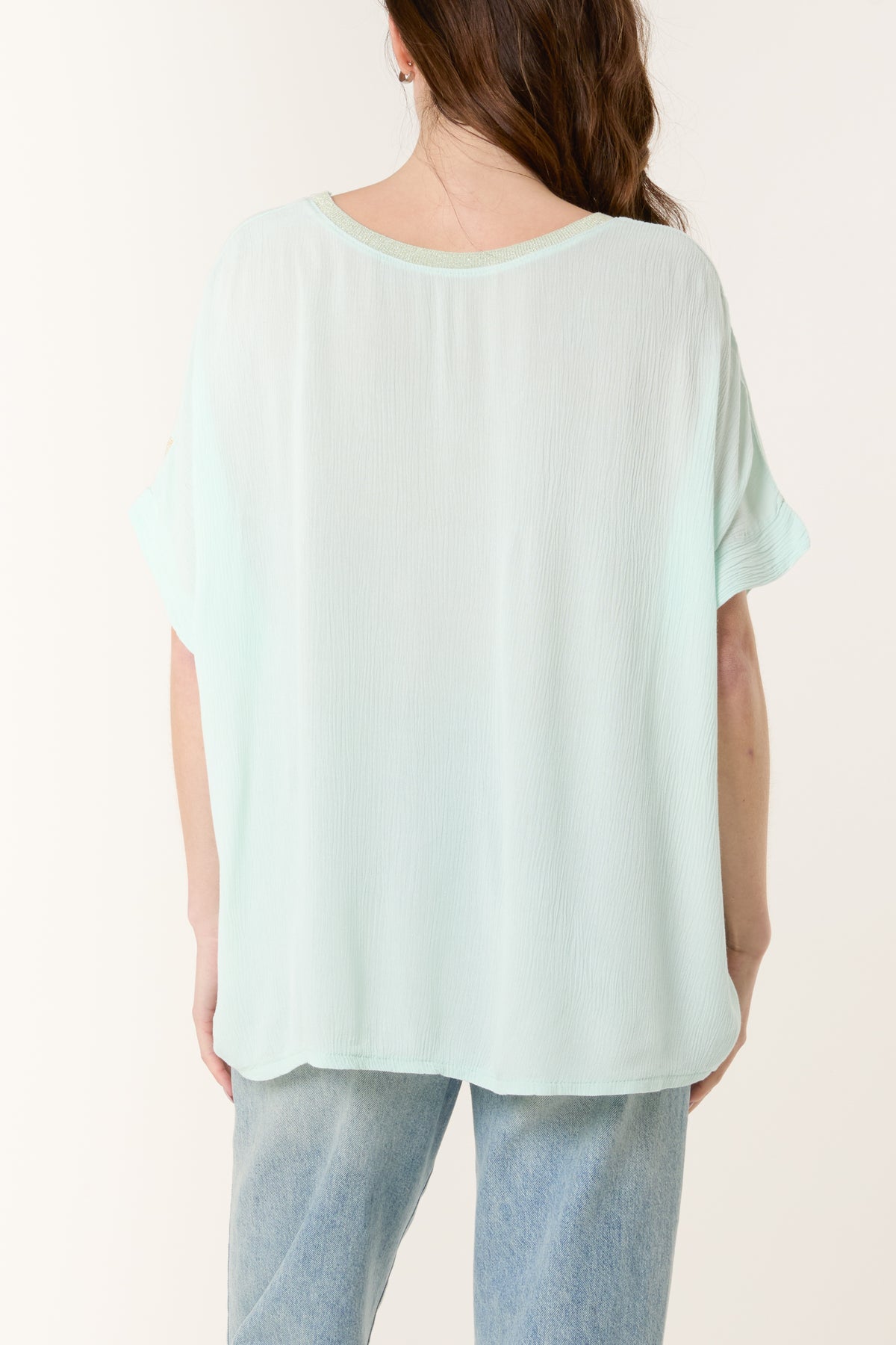 Fish Embroidery Short Sleeve Blouse