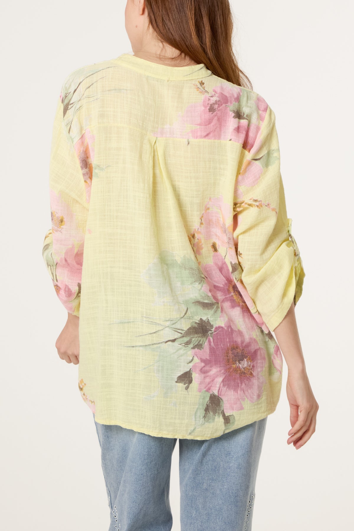 Floral Sequin Pocket Cotton Blouse