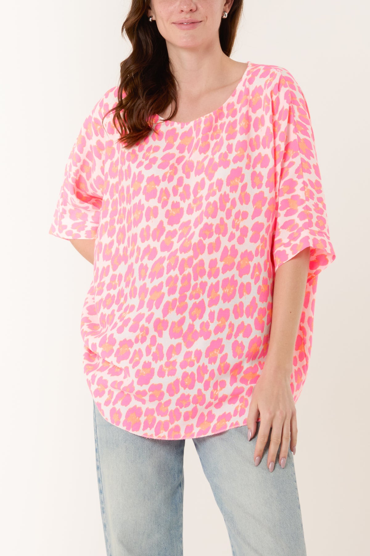 Leopard Print Short Sleeve Cotton Top