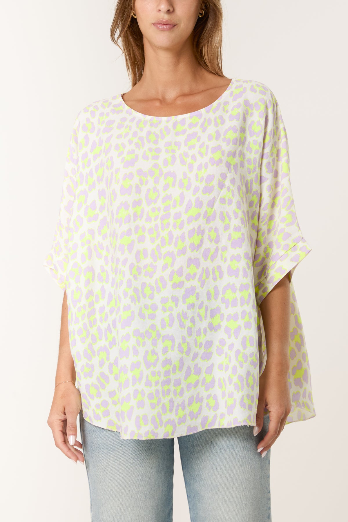 Leopard Print Short Sleeve Cotton Top