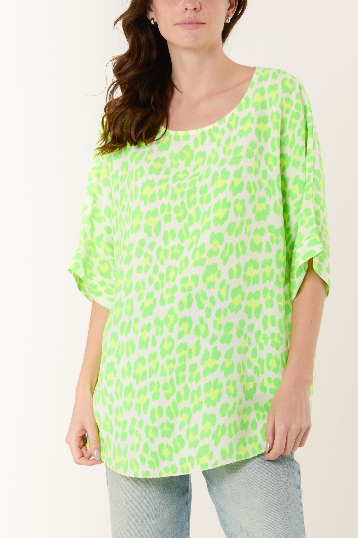 Leopard Print Short Sleeve Cotton Top
