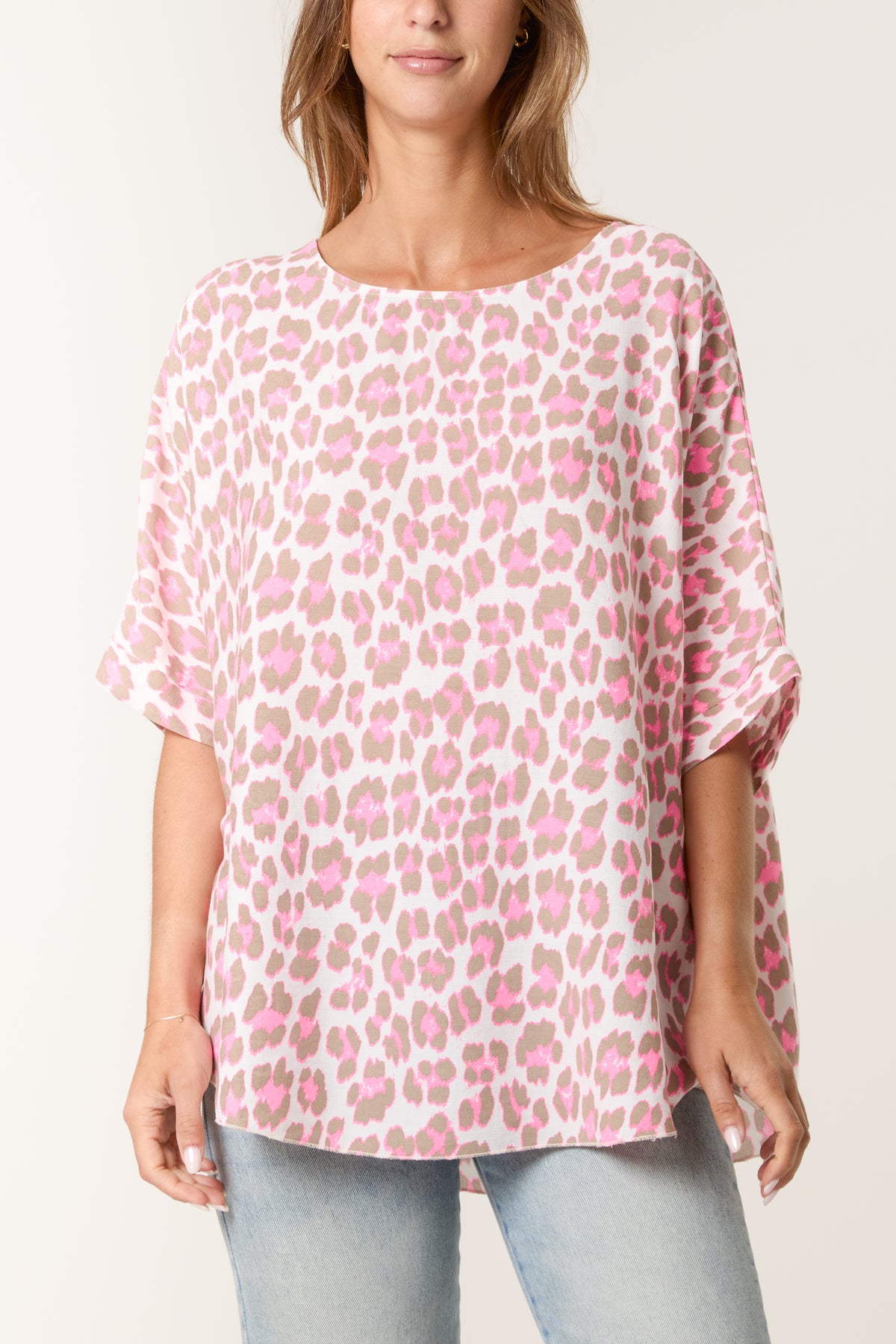 Leopard Print Short Sleeve Cotton Top