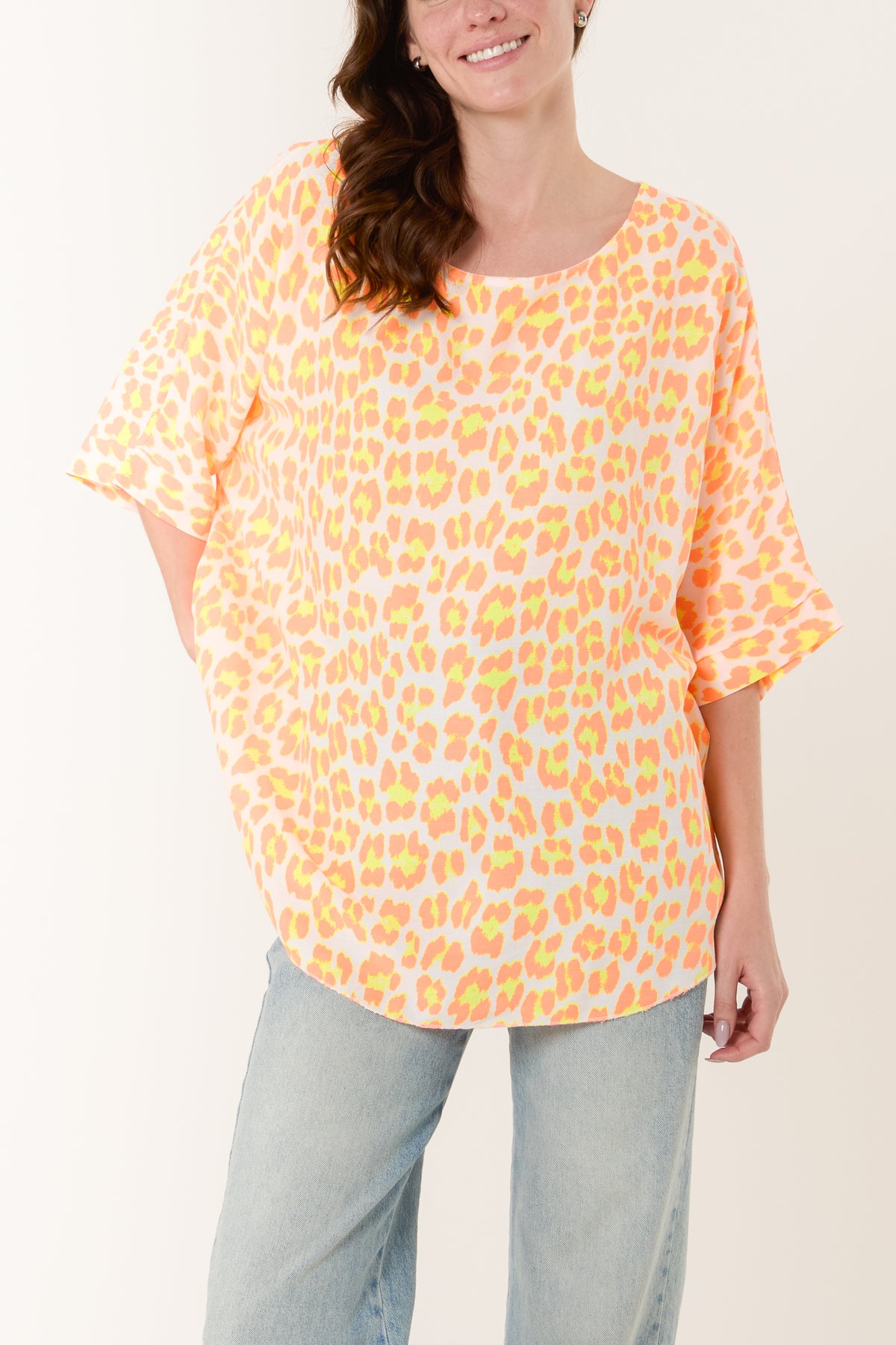 Leopard Print Short Sleeve Cotton Top
