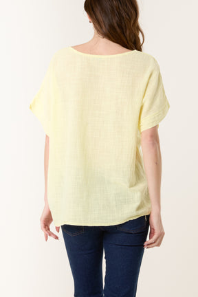 Necklace Short Sleeve Pure Cotton Top