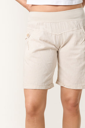 Linen Blend Bermuda Shorts