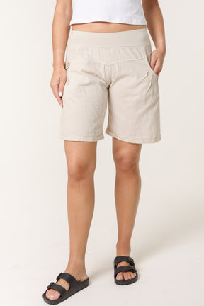 Linen Blend Bermuda Shorts