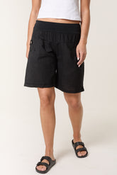 Linen Blend Bermuda Shorts