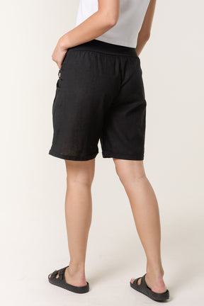 Linen Blend Bermuda Shorts