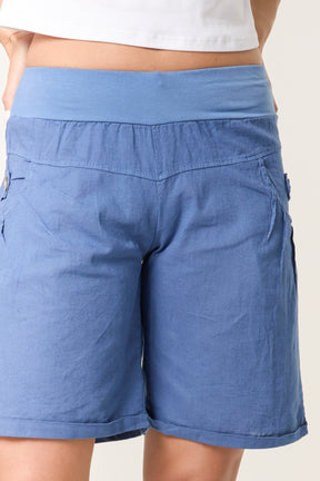 Linen Blend Bermuda Shorts