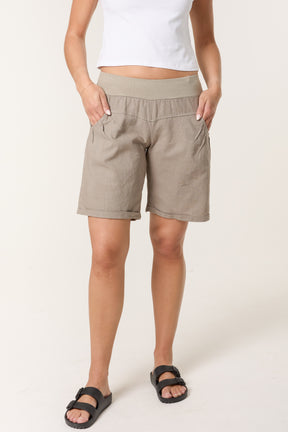 Linen Blend Bermuda Shorts