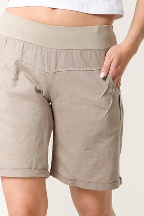 Linen Blend Bermuda Shorts