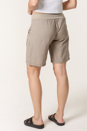 Linen Blend Bermuda Shorts