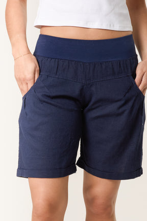 Linen Blend Bermuda Shorts