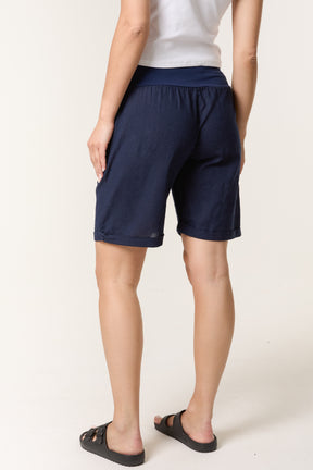 Linen Blend Bermuda Shorts