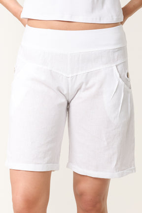 Linen Blend Bermuda Shorts