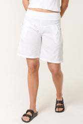 Linen Blend Bermuda Shorts