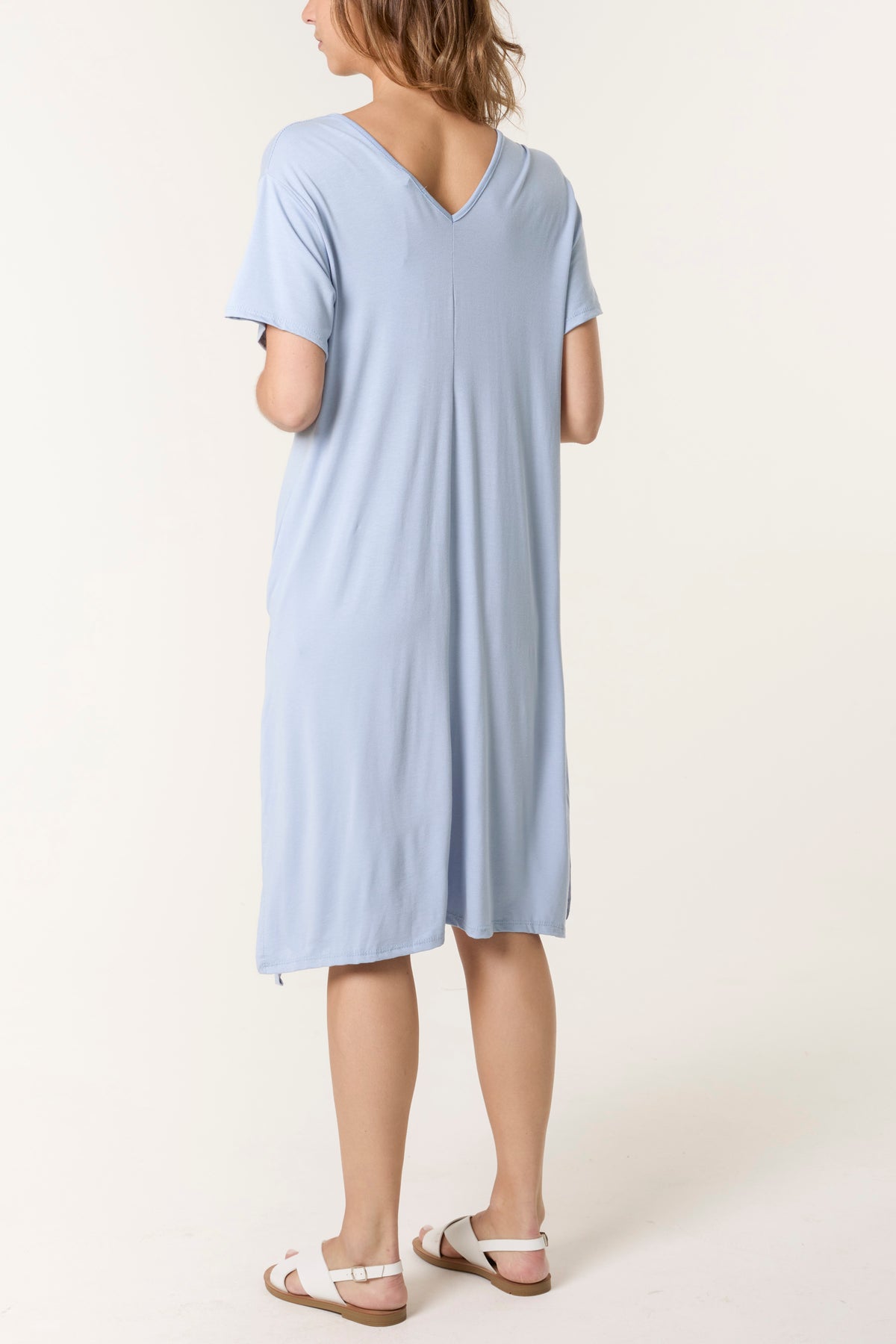 Double V-Neck Stretchy Dress