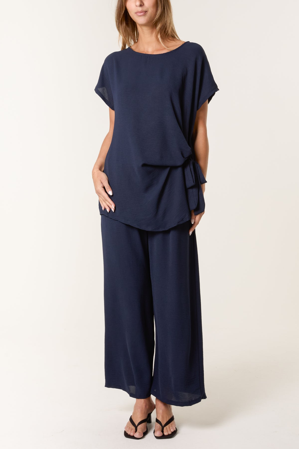 Tie Front Top & Wide Leg Trouser Co-ord