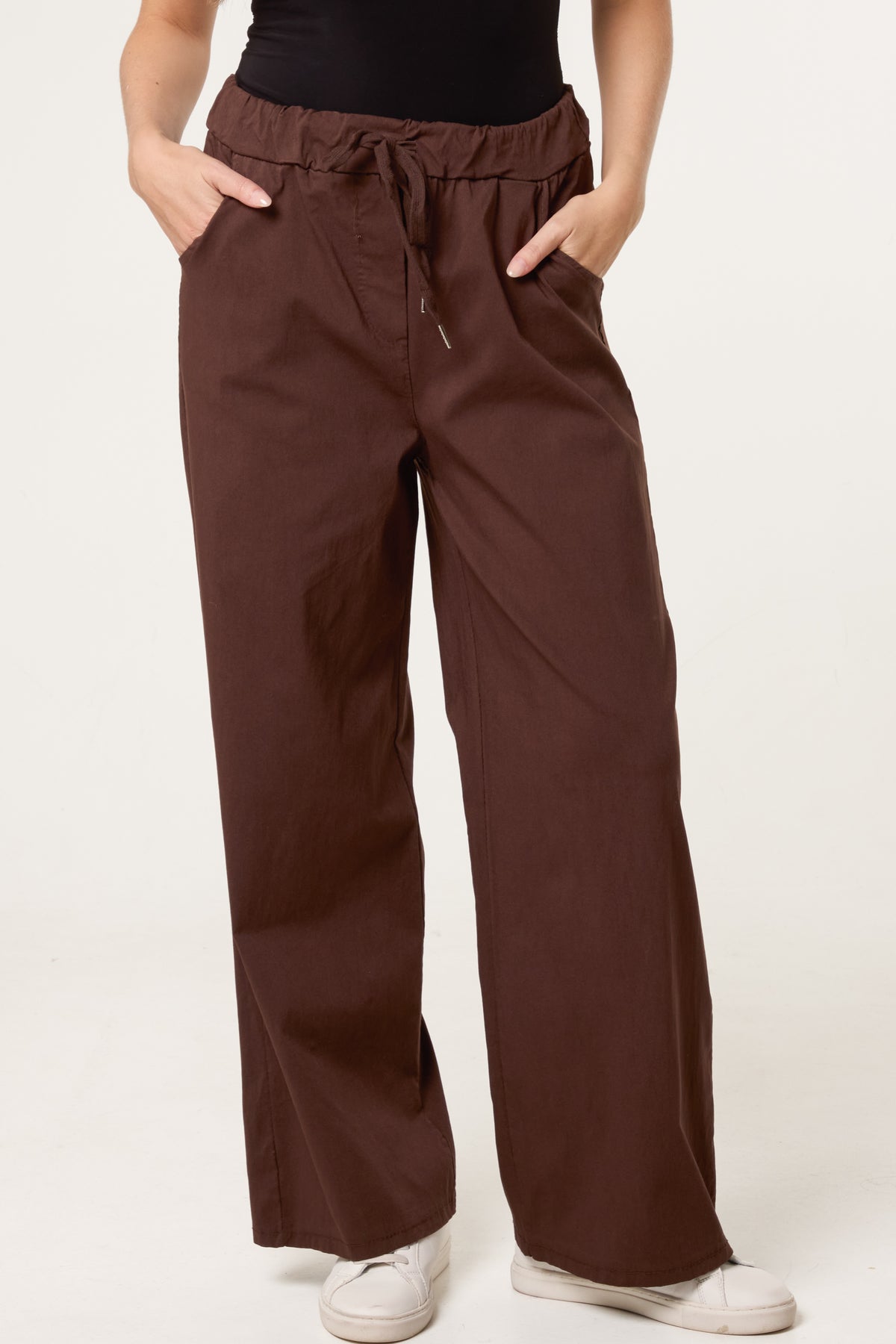Magic Drawstring Wide Leg Trousers