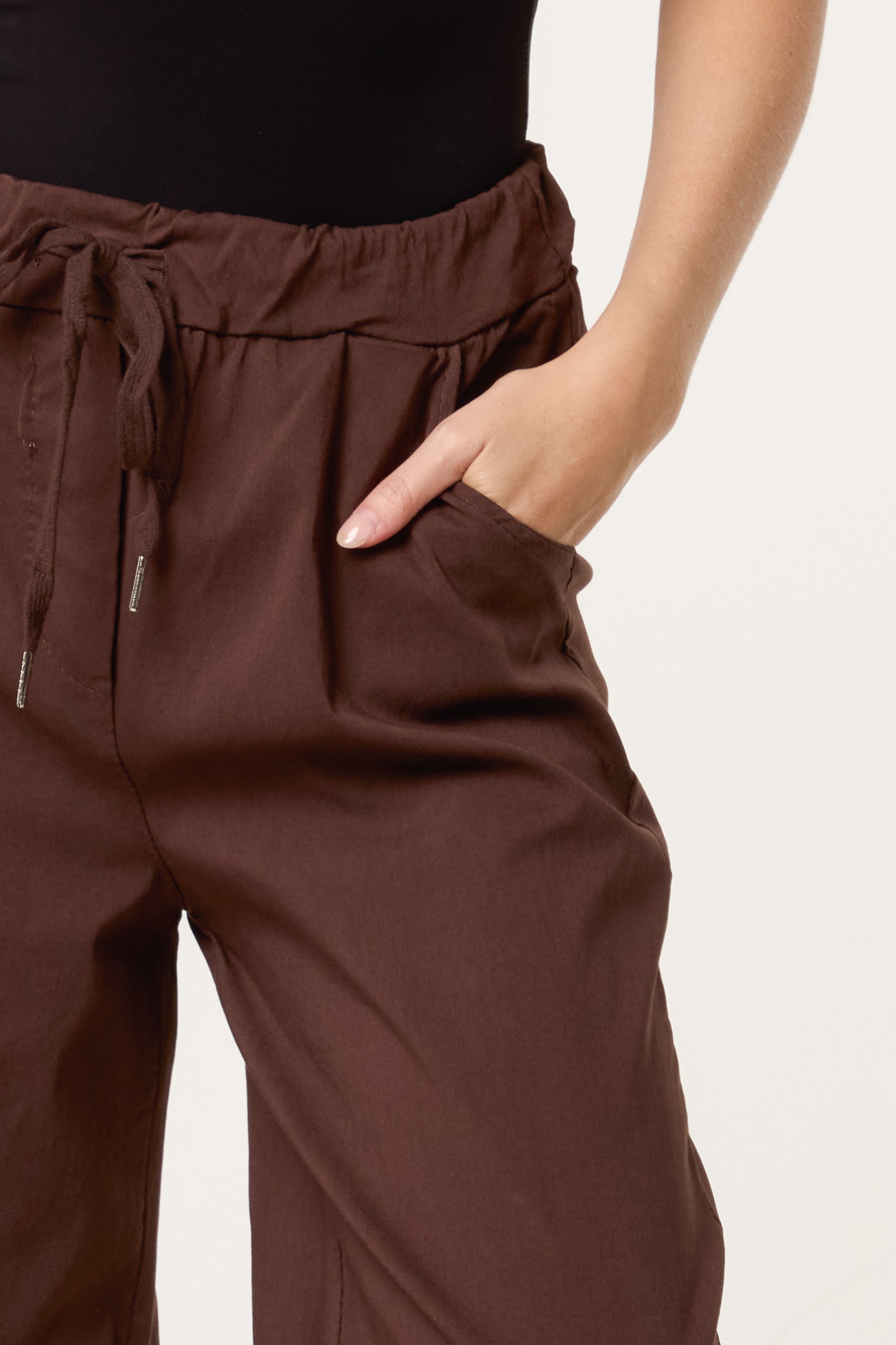 Magic Drawstring Wide Leg Trousers